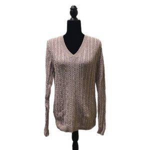 Croft & Barrow Women's Brown Cable Knit Sweater, Medium, Pre-owned